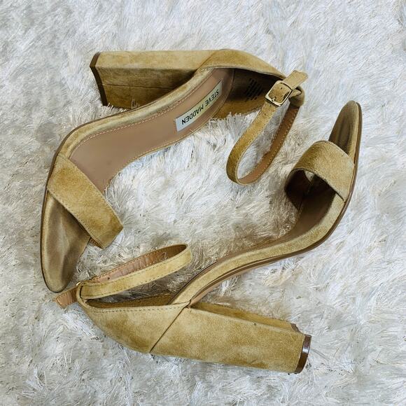 Carrson Tan Nude Single Strap Steve Madden Shoes Sz 9 - Picture 1 of 9